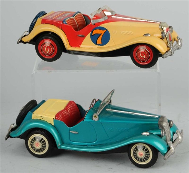 LOT OF 2: TIN MG AUTOMOBILE FRICTION TOYS.        