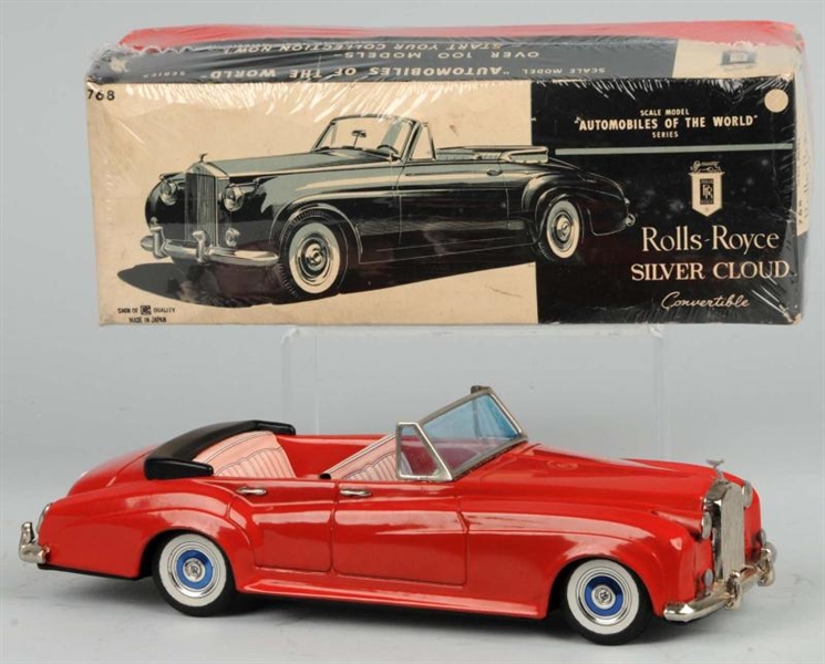 TIN LITHO ROLLS ROYCE SILVER CLOUD FRICTION TOY.  