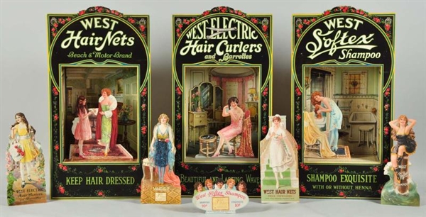 WEST ELECTRIC HAIR PRODUCT DISPLAYS.              