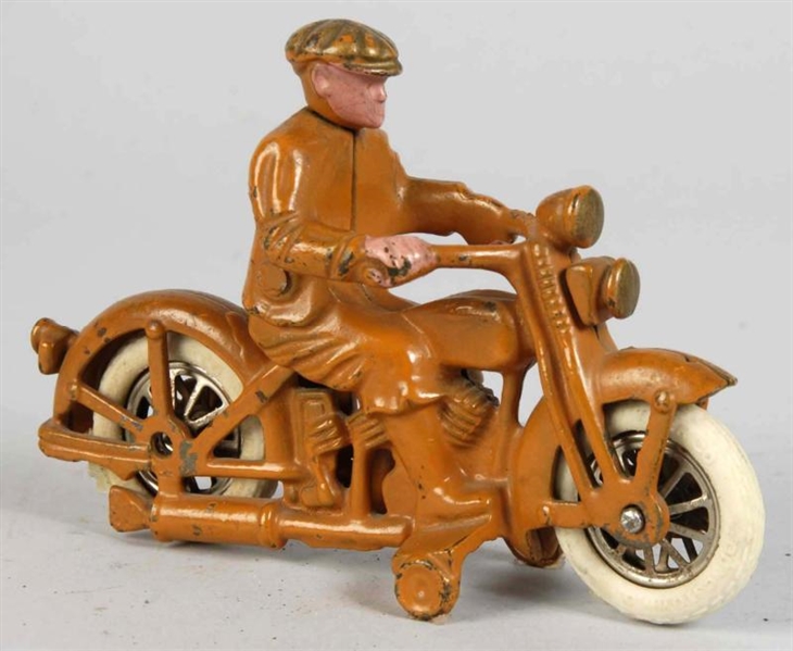 CAST IRON HUBLEY HARLEY CIVILIAN MOTORCYCLE TOY.  