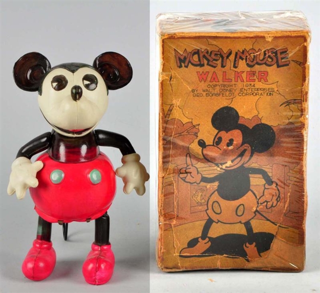 CELLULOID DISNEY RAMBLING MICKEY WIND-UP TOY.     