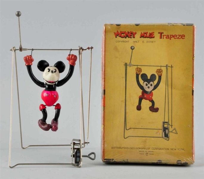 CELLULOID DISNEY MICKEY MOUSE TRAPEZE WIND-UP TOY 