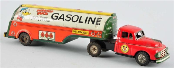TIN LINEMAR DONALD GASOLINE TRUCK FRICTION TOY.   