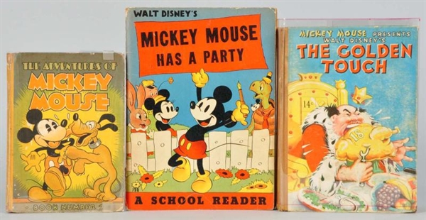 LOT OF 3: WALT DISNEY MICKEY MOUSE BOOKS.         