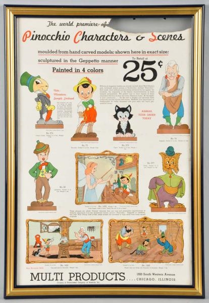 MULTI-PRODUCTS PAPER AD FOR PINOCCHIO CHARACTERS. 