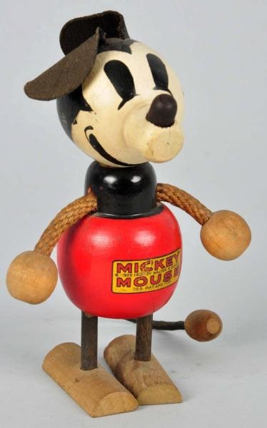 WOODEN MICKEY MOUSE FIGURE.                       