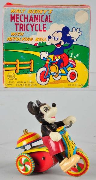 MARX DISNEY MICKEY MOUSE ON TRICYCLE TOY.         