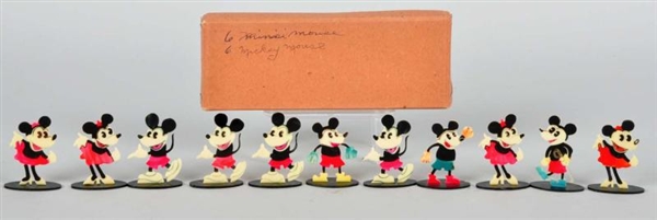 LOT OF 11: CELLULOID MICKEY & MINNIE ITEMS.       