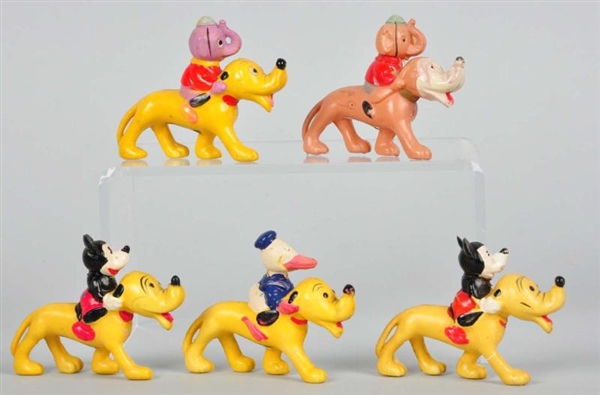 LOT OF 5: DISNEY CHARACTERS RIDING PLUTO.         