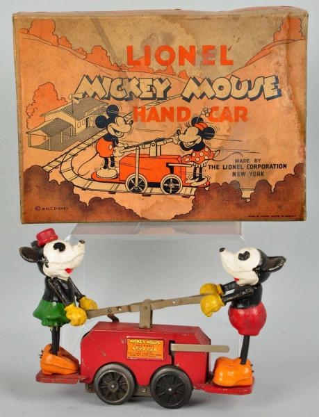 LIONEL DISNEY MICKEY MOUSE HANDCAR WIND-UP TOY.   