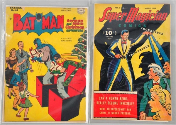 LOT OF 2: 1940S BATMAN & SUPER MAGICIAN COMICS.   