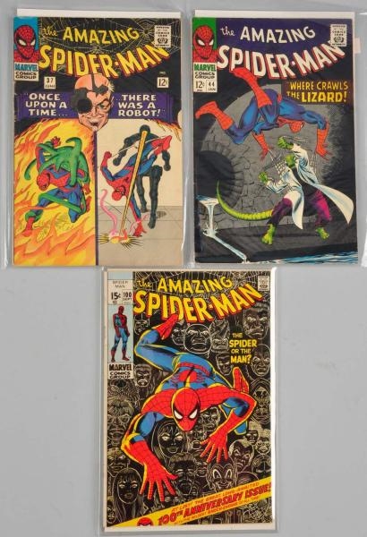 LOT OF 3: 1960S AMAZING SPIDERMAN COMICS.         