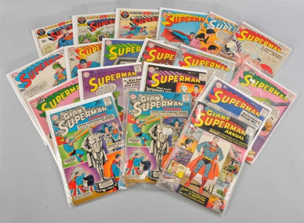 LOT OF 19: 1950S TO 1960S SUPERMAN COMICS.        
