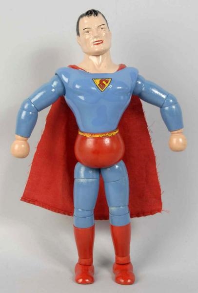WOODEN IDEAL JOINTED SUPERMAN DOLL FIGURE.        