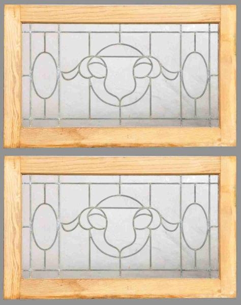 PAIR OF  BEVELED & ETCHED GLASS WINDOW.           