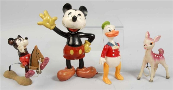 LOT OF 4: CELLULOID DISNEY CHARACTER FIGURES.     