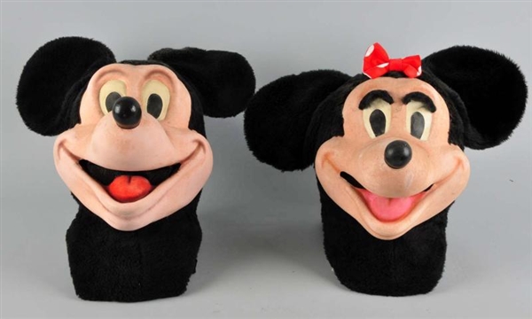 LOT OF 2: MICKEY & MINNIE MOUSE PARK MASCOT HEADS 