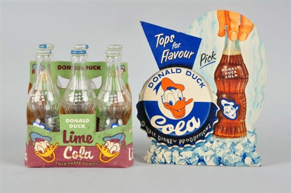 DISNEY DONALD DUCK COLA 6-PACK WITH HEADER CARD.  