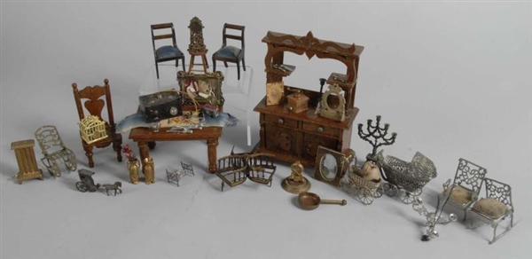 LOT OF ASSORTED DOLL FURNITURE & ACCESSORIES.     