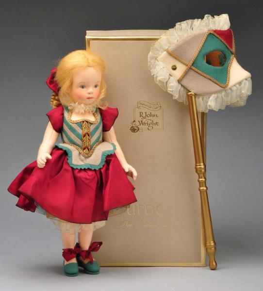R. JOHN WRIGHT “MUSETTE” CANDY CONTAINER DOLL.    
