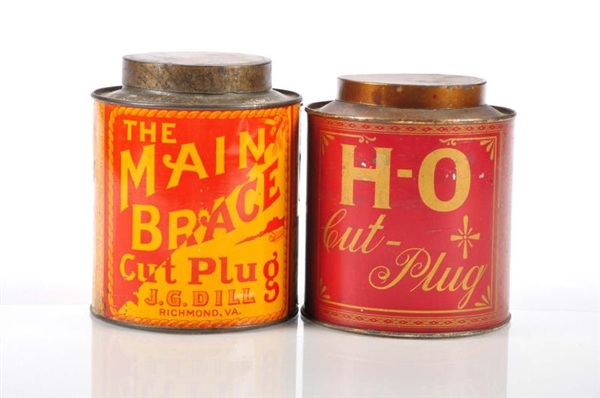 LOT OF 2: SMALL TOP TOBACCO CANISTERS.            