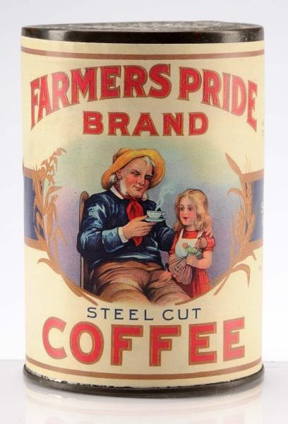 FARMERS PRIDE BRAND STEEL CUT COFFEE TIN.         