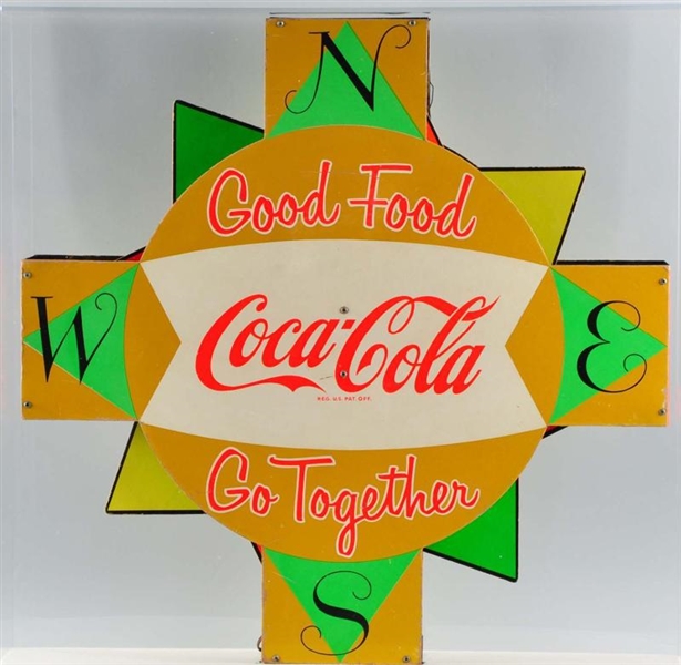 1960S COCA-COLA 2-SIDED PROMOTIONAL SIGN.         