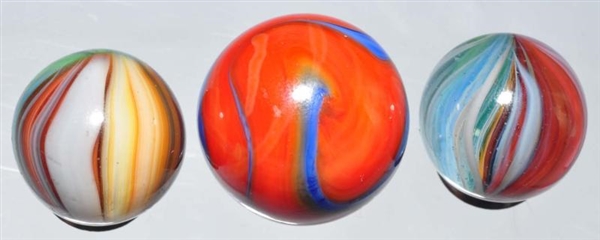 LOT OF 3: AKRO AGATE MARBLES.                     
