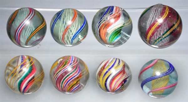 LOT OF 8: LARGE SWIRL MARBLES.                    