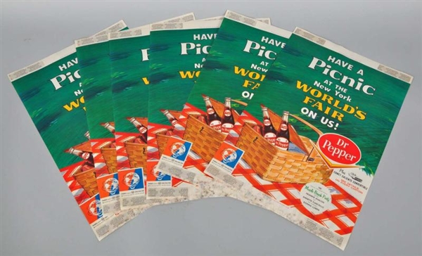 LOT OF 6: 1965 PAPER DR. PEPPER POSTERS.          