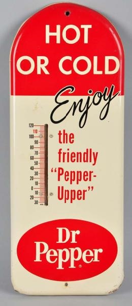 1950S TIN DR. PEPPER THERMOMETER.                 