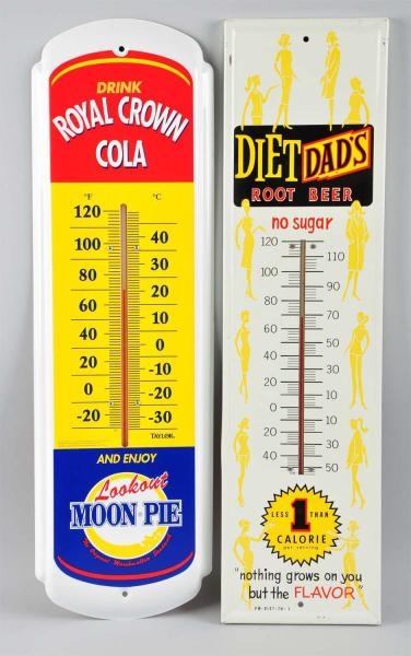 LOT OF 2: TIN SODA THERMOMETERS.                  