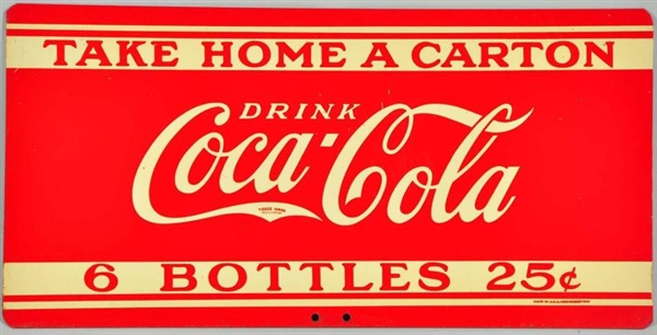 1930S TIN COCA-COLA 2-SIDED RACK SIGN.            