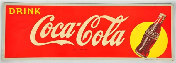 1946 TIN COCA-COLA SIGN WITH BOTTLE.              