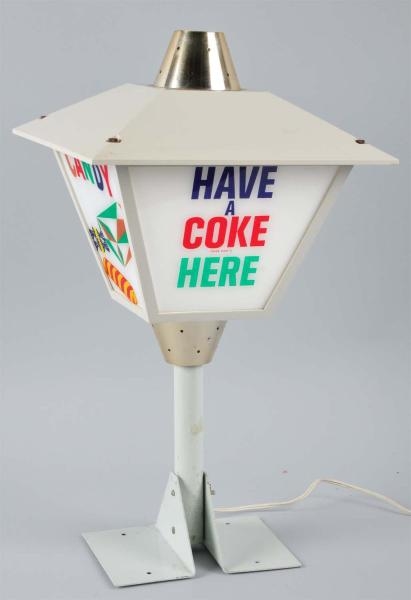 1960S REVOLVING 4-SIDED COCA-COLA LIGHT-UP SIGN.  