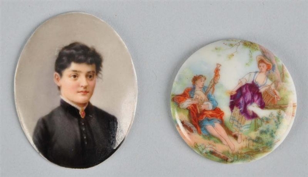 LOT OF 2: SMALL CAMEO PORTRAITS.                  