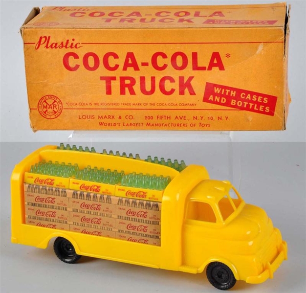1950S PLASTIC MARX COCA-COLA TRUCK TOY WITH O/B   