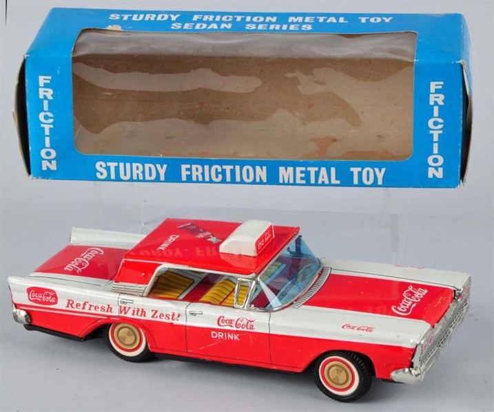 1960S FORD COCA-COLA TAXI TOY WITH O/B            