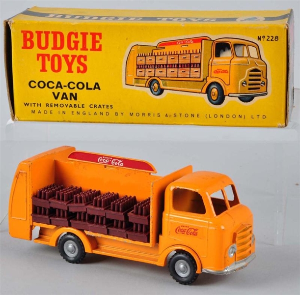 1940S - 50S BUDGIE COCA-COLA TRUCK TOY WITH O/B   