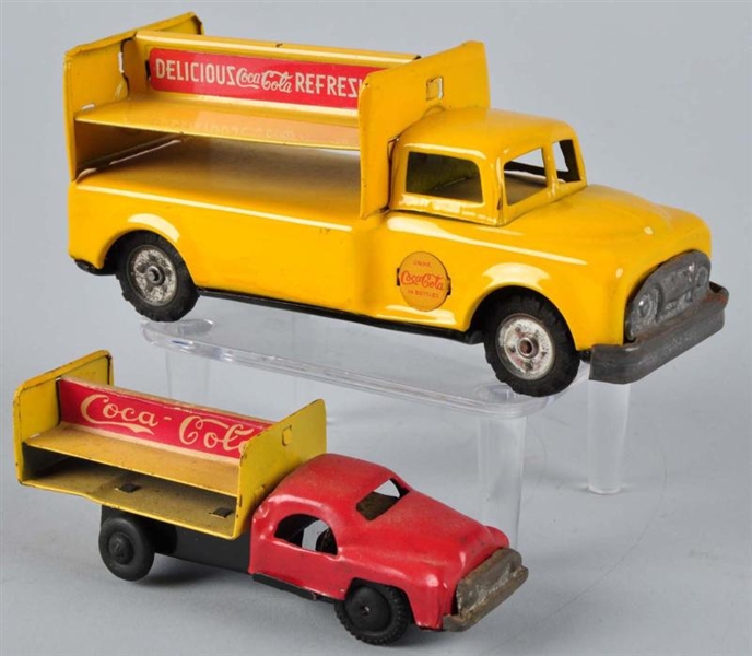 LOT OF 2: 1950S LINEMAR COCA-COLA TRUCK TOYS.     
