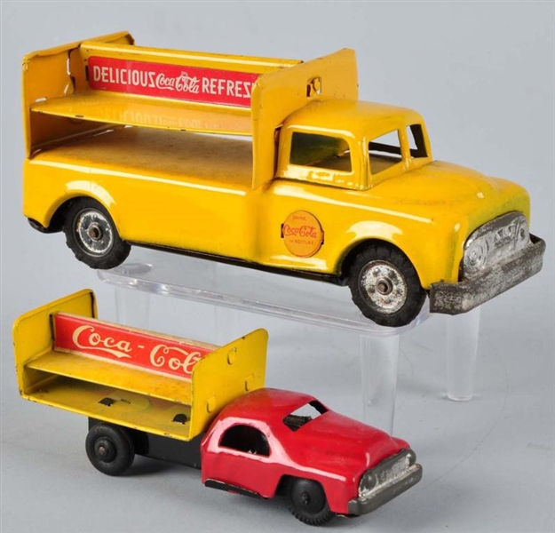 LOT OF 2: 1950S LINEMAR COCA-COLA TRUCK TOYS.     