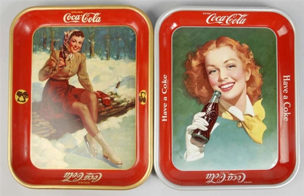 LOT OF 2: 1950S COCA-COLA SERVING TRAYS.          
