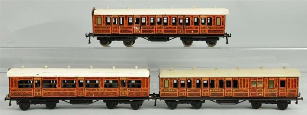 LOT OF 3: LITHOGRAPHED BING PASSENGER CARS.       