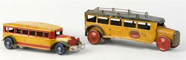 LOT OF 2: TIN LITHO BUS WIND-UP TOYS.             