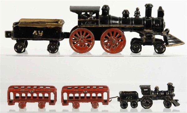 LOT OF 2: CAST IRON TOY TRAINS.                   