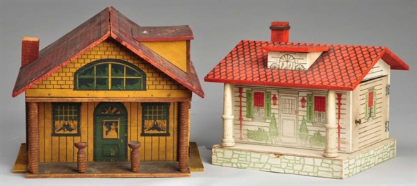 LOT OF 2: WOODEN DOLLHOUSES.                      