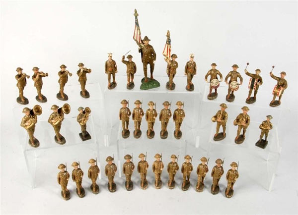 LARGE LOT OF ELASTOLIN DOUGHBOY-TYPE SOLDIERS.    