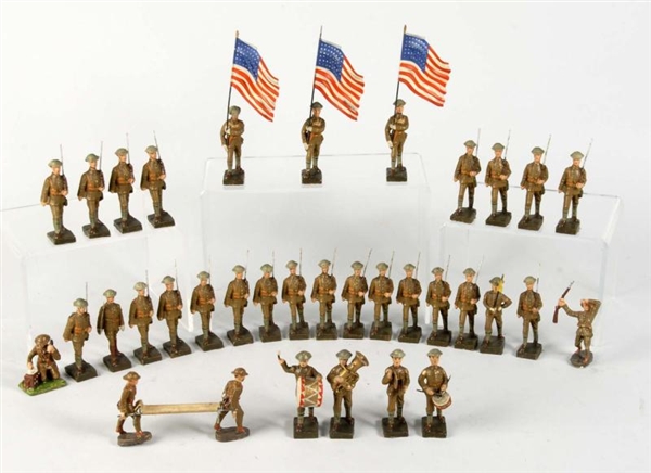 LOT OF 73: LINEOL DOUGHBOY-TYPE FIGURES.          