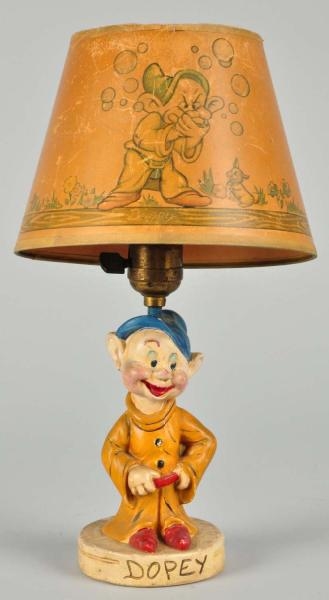 WALT DISNEY MODEWARE DOPEY NIGHT LAMP & SHADE.    