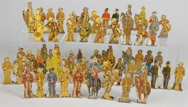 LOT OF 94: MARX TINPLATE SOLDIER STAND-UPS.       